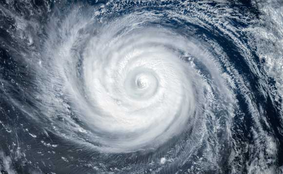 Tropical cyclone satellite view